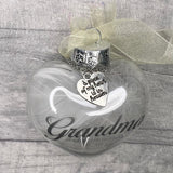 Personalised Feather Filled Heart Bauble with Charm