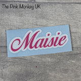 Double layer personalised vinyl name sticker