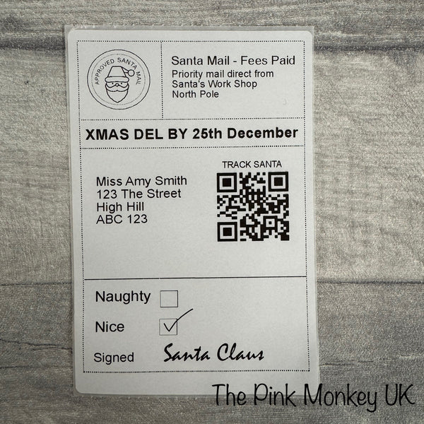 Santa Or Elf Dummy Postage Label