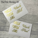 DIY Memorial Wedding Shoe Vinyl Stickers Mum Dad Walks With Me