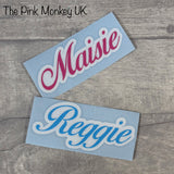 Double layer personalised vinyl name sticker