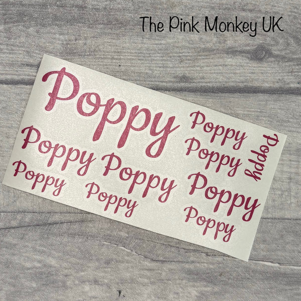 Mixed Size Sheet Name Vinyl Stickers
