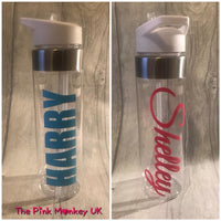 White Top Drinking Bottle With Flip Straw