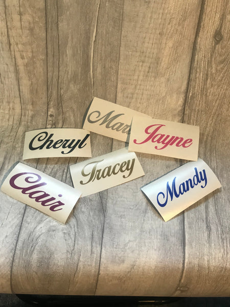 2 X Personalised Name Stickers For Push Scooter - Wiggle Font Vinyl Decal Custom