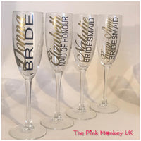 Complete Glass Champers Flute With FREE Bow